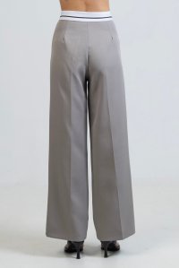 Pants with turned waist grey