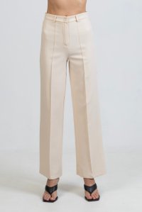 Pants with crease beige