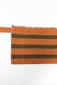 Lurex multicolored clutch bag orange -bronze -tan gold