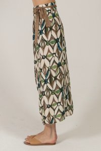 Viscose printed wrap skirt with knitted details multicolored  elephant