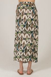 Viscose printed wrap skirt with knitted details multicolored  elephant