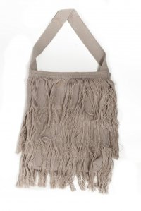 Cotton blend fringed tote bag elephant