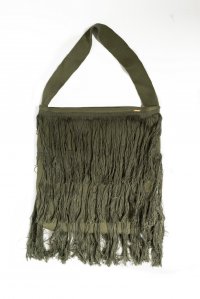 Cotton blend fringed tote bag khaki