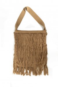 Cotton blend fringed tote bag warm sand