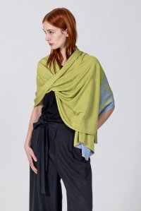 Lurex Aggel logo knitted wrap bright green-ciel