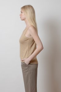 Lurex tank top tan gold