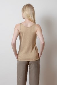 Lurex tank top tan gold