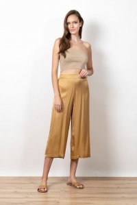 Lurex ribbed bandeau top rich gold