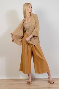 Lurex cardigan tan gold