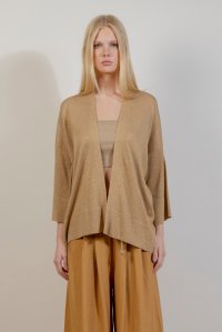 Lurex cardigan tan gold