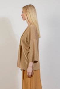 Lurex cardigan tan gold