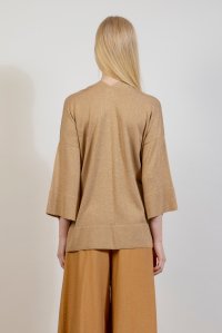 Lurex cardigan tan gold