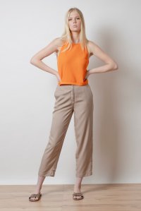 Cotton blend sleevless top orange