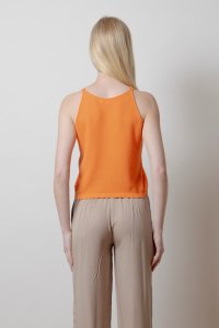 Cotton blend sleevless top orange