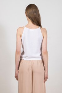 Cotton blend sleevless top white