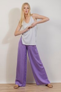 Satin basic pants mauve