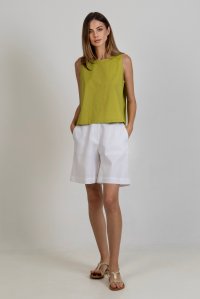 Poplin sleeveless top kiwi