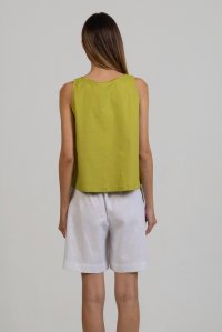 Poplin sleeveless top kiwi