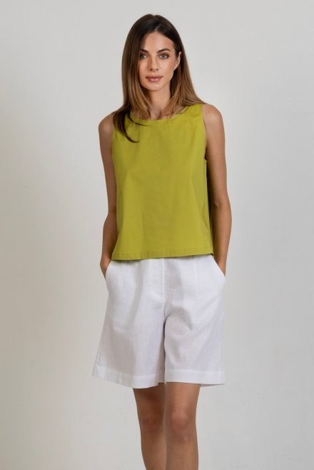 Poplin sleeveless top kiwi