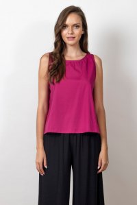 Poplin sleeveless top orchid flower