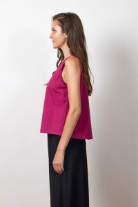 Poplin sleeveless top orchid flower