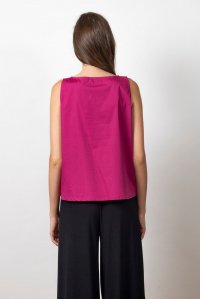 Poplin sleeveless top orchid flower