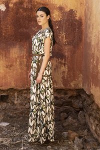 Viscose printed maxi dress with knitted details multicolored  elephant