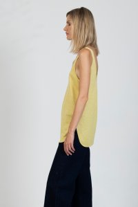 Lurex v-neck and v-back tank top lime