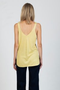 Lurex v-neck and v-back tank top lime