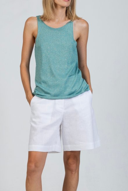 Lurex tank top teal