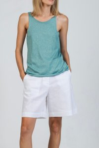 Lurex tank top teal