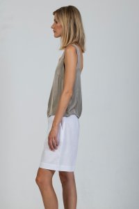 Satin tank top with knitted details elephant