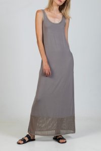 Jersey dress with knitted details pouro