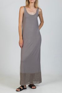 Jersey dress with knitted details pouro