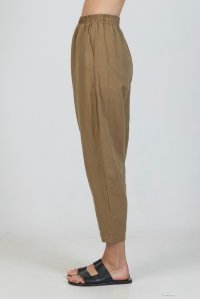 Oversized pants with linen olive green