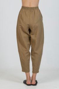 Oversized pants with linen olive green