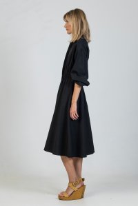 Ballon sleeved dress black