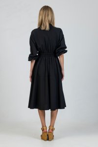 Ballon sleeved dress black