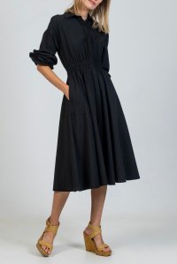 Ballon sleeved dress black