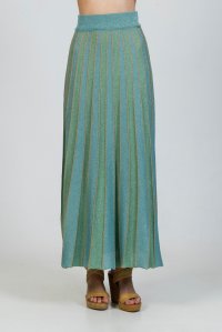 Lurex multicolored maxi skirt teal -mint -tan gold