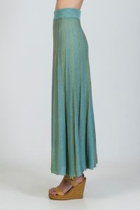 Lurex multicolored maxi skirt teal -mint -tan gold