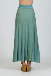 Lurex multicolored maxi skirt teal -mint -tan gold