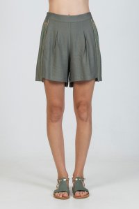 Shorts with knitted details khaki