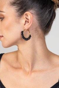 Earrings gold-black