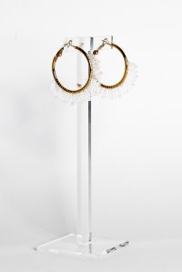 Earrings gold-white