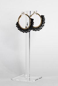 Earrings gold-black