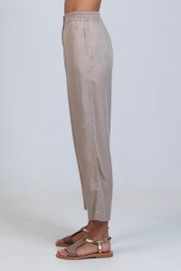 Tencel straight pants taupe