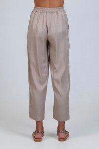 Tencel straight pants taupe