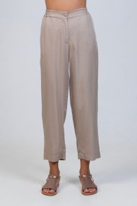 Tencel straight pants taupe