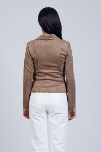 Suede jacket taupe